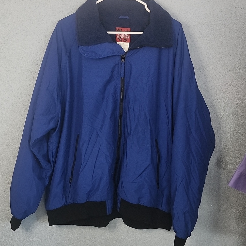 Men's Royal Blue Bomber Jacket with Black Trim